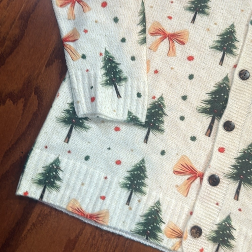LAST ONE Christmas Trees & Bows Cardigan
Christmas Sweater - Picture 7 of 13